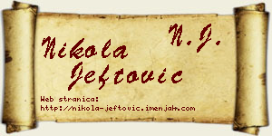 Nikola Jeftović vizit kartica